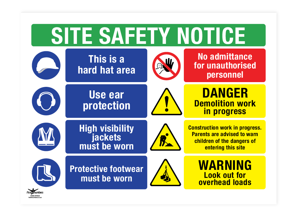 Construction & Safety signs | www.first4numbers.co.uk